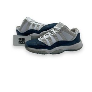 (4y) Air Jordan 11 Retro Low GS 'Navy Snakeskin'